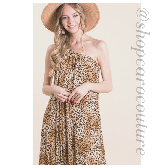 One-shoulder Cheetah Print Jumpsuit, NWT - size, Small medium large - Picture 5 of 6